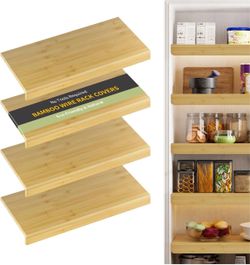 ClimbHope Bamboo Wire Shelf Covers – 4 Pieces, 30” x 16”