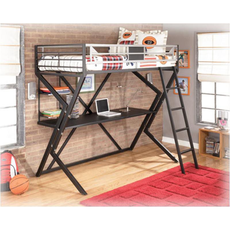 Black/Gray loft style twin bunk desk kids/teen bed