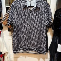 Dior Men Shirt Size Large Slim Button Up Shirt 