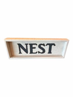 Rustic Farmhouse “NEST” Wood Box Sign Home Decor