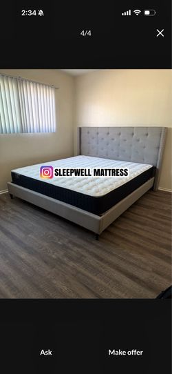 NEW KING BED FRAME WITH MATTRESS