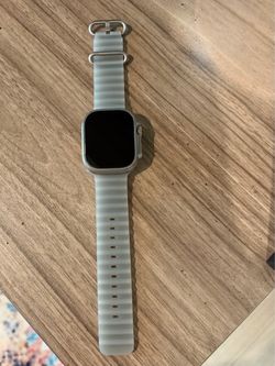 Apple Watch Ultra 4, Natural Finish Case, Original Ocean Band in Translucent Gray $650