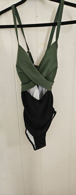 Green and Black One-Piece Swimsuit