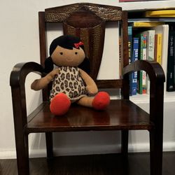 Miniature Solid Wood Doll Chair