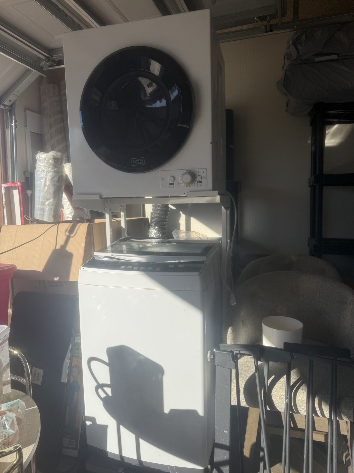 BLACK AND DECKER portable washer and dryer with rack