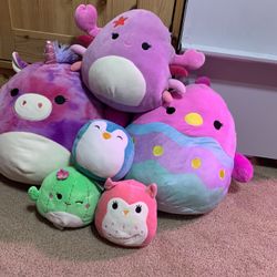 Lot Of 6 Squishmallow Stuffed Animals
