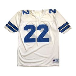 VINTAGE CHAMPION DALLAS COWBOYS EMMITT SMITH JERSEY LARGE L MENS WHITE #22