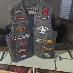 Extra Large Leather Biker Vest