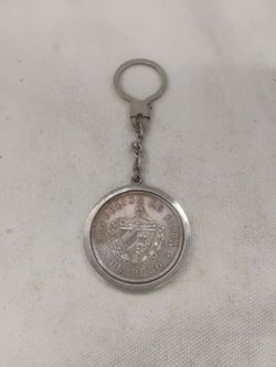 Republic of Cuba 1932 Un Peso Coin Keychain