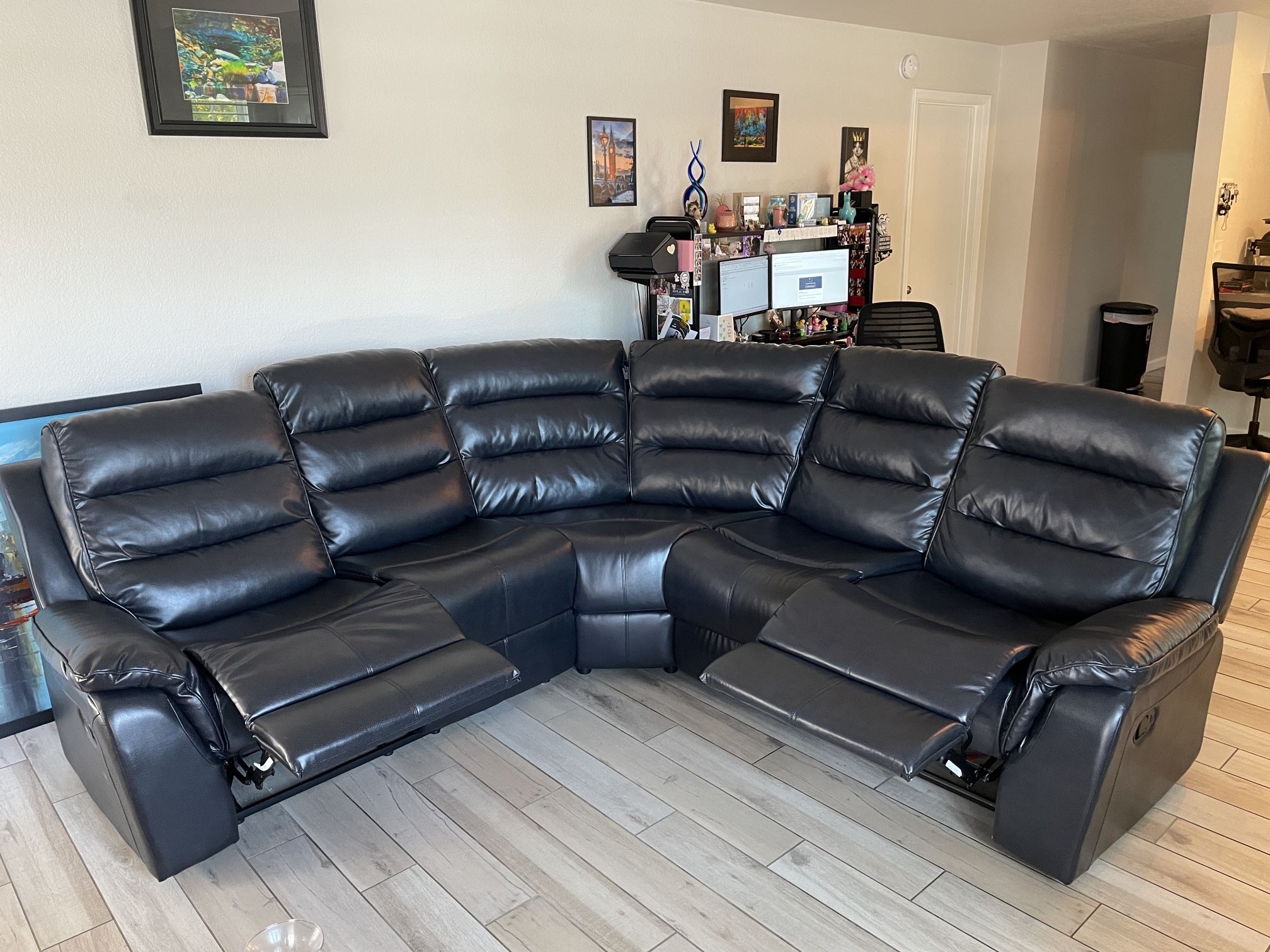 Reclining Sectional Leather Couch