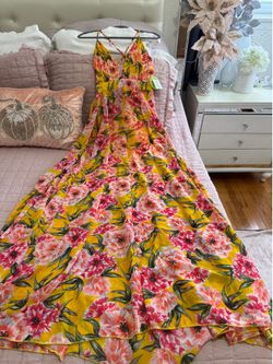 Windsor Chiffon Maxi Dress Size Large, New Whit Tags