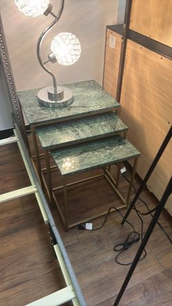 3 Pc Top Marble End Table 