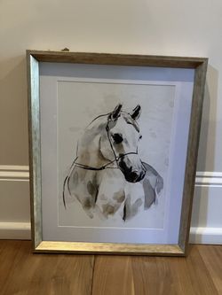 Hanging Framed Picture Of Horse.