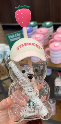 Starbucks Pink Bearista Glass Cup!!