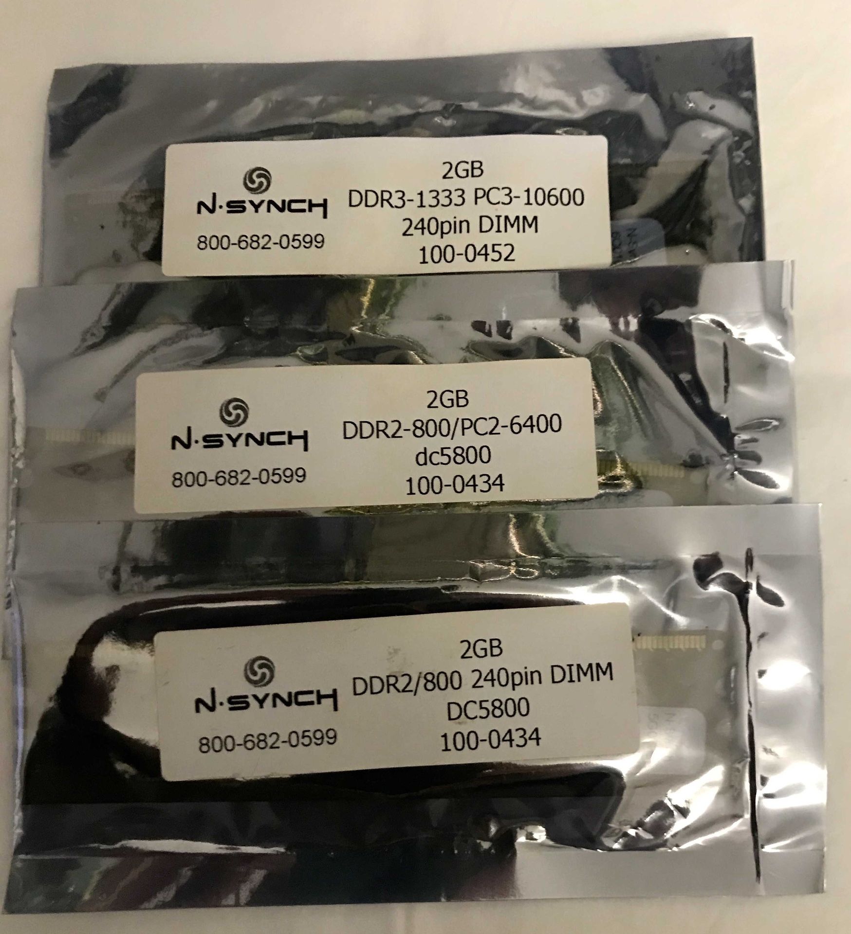 DDR2/800 240 Pin DIMM DC5800 2GB Ram Chip - Sealed Packages 