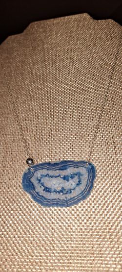 Agate & Sterling Silver Necklace 