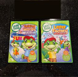 2 LeapFrog Learning DVDs Talking Words Factory & Letter Factory