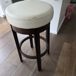 Bar Height Cream And Espresso Bar Stool