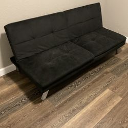 Modern Black Futon Sofa Bed – Convertible Couch