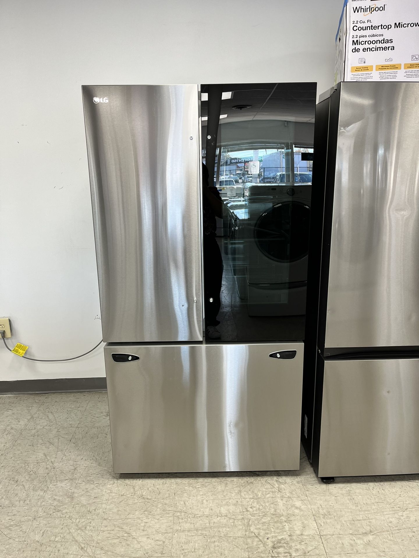 LG 36inch. 3-Door With Glass Door And Ice Maker Stainless Steel Refrigerator