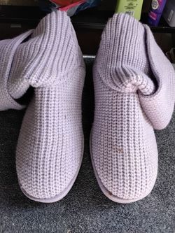 Kohl’s Lavender Sparkle Knit Fold-Over Winter Boots Size 8 Medium