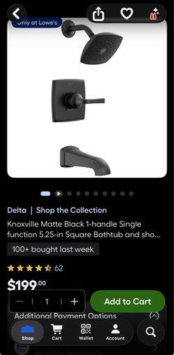 NEW Delta Tub/Shower Set Knoxville Faucet Combo Bathroom Set Tub and Shower Matte Black