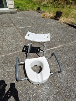 Raised toilet seat and shower chair