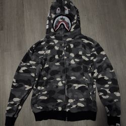 grey bape hoodie