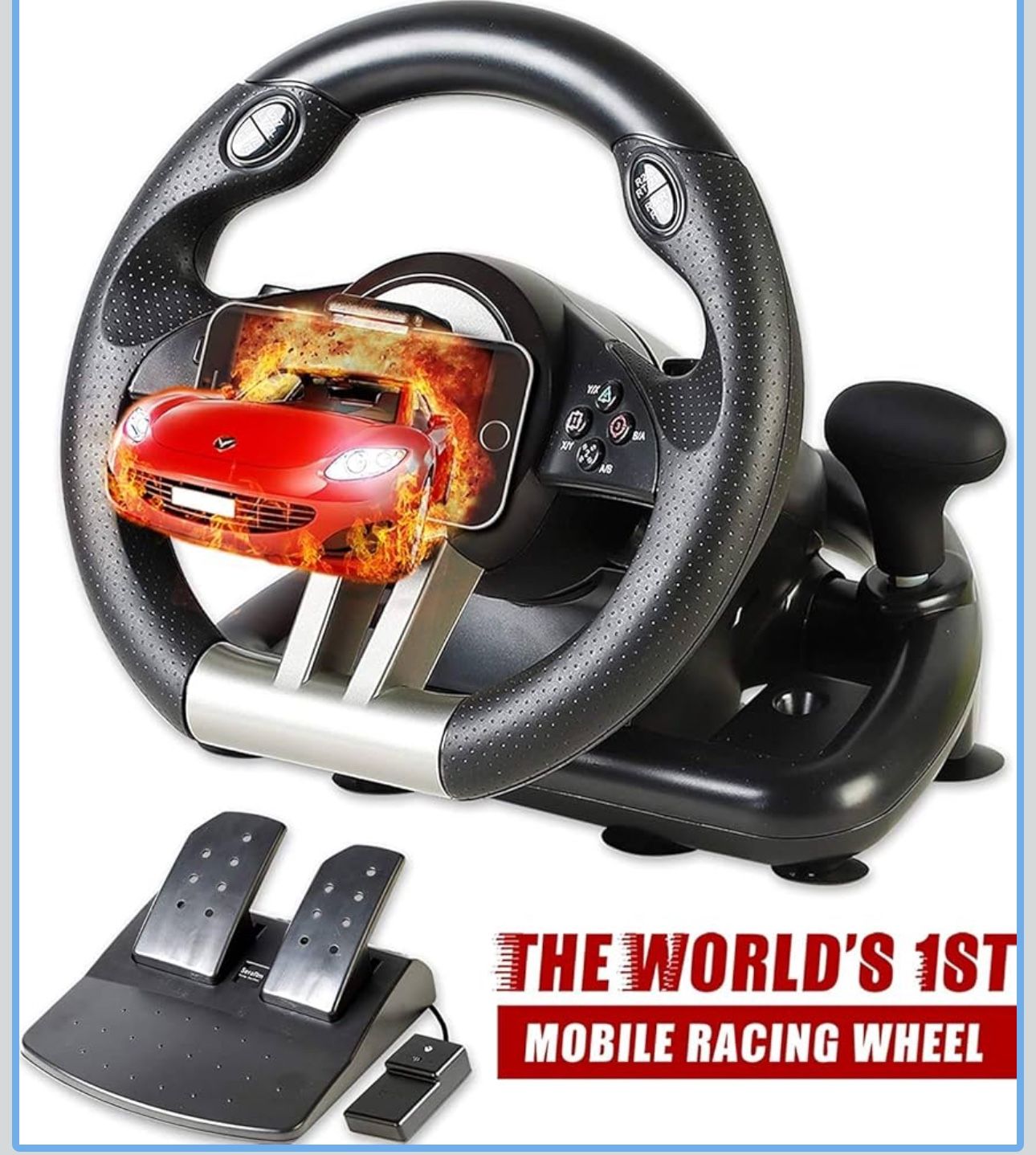 Serafim R1+ Racing Wheel - Gaming Steering Wheel with Responsive Pedal - Compatible with XBOX ONE, PS4, PS3, Switch, PC, iOS, Android - Xbox One Steer