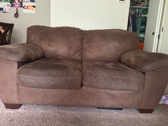 Brown Microfiber Sofa and Loveseat Set