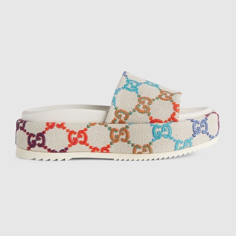 gucci rainbow platform sandals
