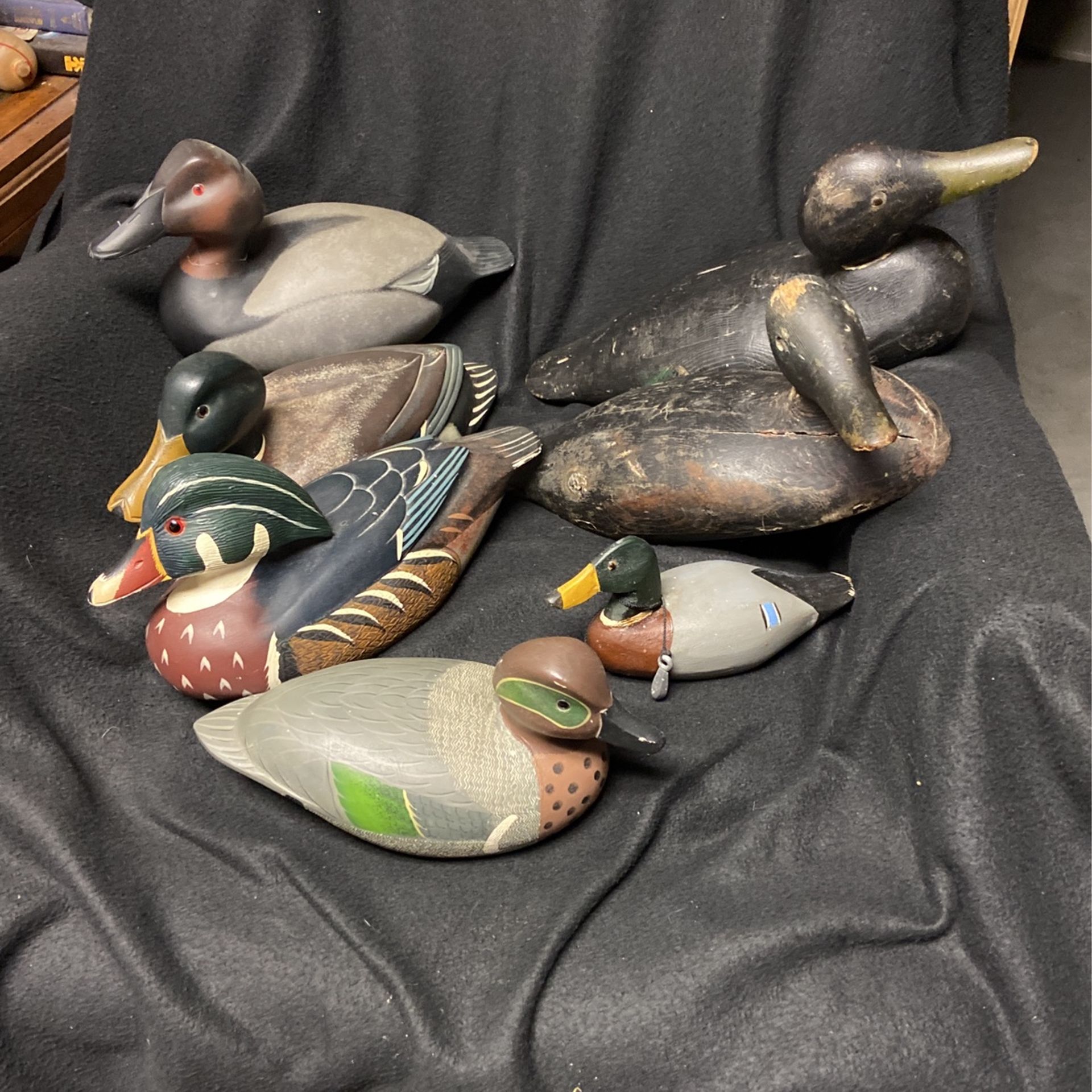 Vintage Wooden Ducks Lot Of 7!