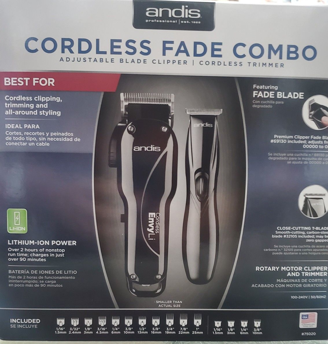 Andis Cordless fade combo