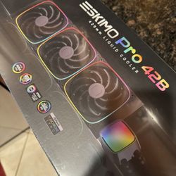 Eskimo Pro - 420mm AIO CPU Liquid Water Cooler- RGB PWM Squama 2503B 140mm Fan x 3- Fit Intel® LGA 1700, AMD®AM5 - Black-