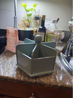 Turquoise spinning desk organizer