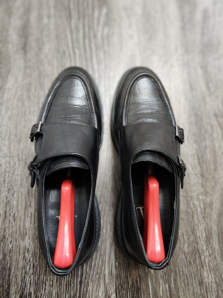 European Style Men's Black Slip-On Loafer Size 9 Shoes