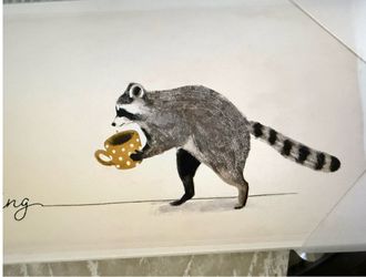 Jimothy’s cousin😂 Jensen, Jonathan, Jimjam? Raccoon 'You Saw Nothing' Wall Art  Whimsical rectangular wall art with a raccoon illustration and the te