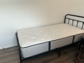 Twin sized mattress and bed frame