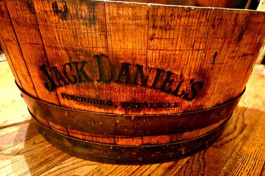 Jack Daniels Vintage Round Wood End Table
