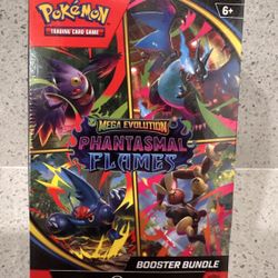 New Sealed Pokémon Mega Evolution Phantasmal Flames Booster Bundle Of 6 Packs
