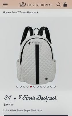 Oliver Thomas  24+7 Tennis Backpack-White/Black Striped  Excel/ condition