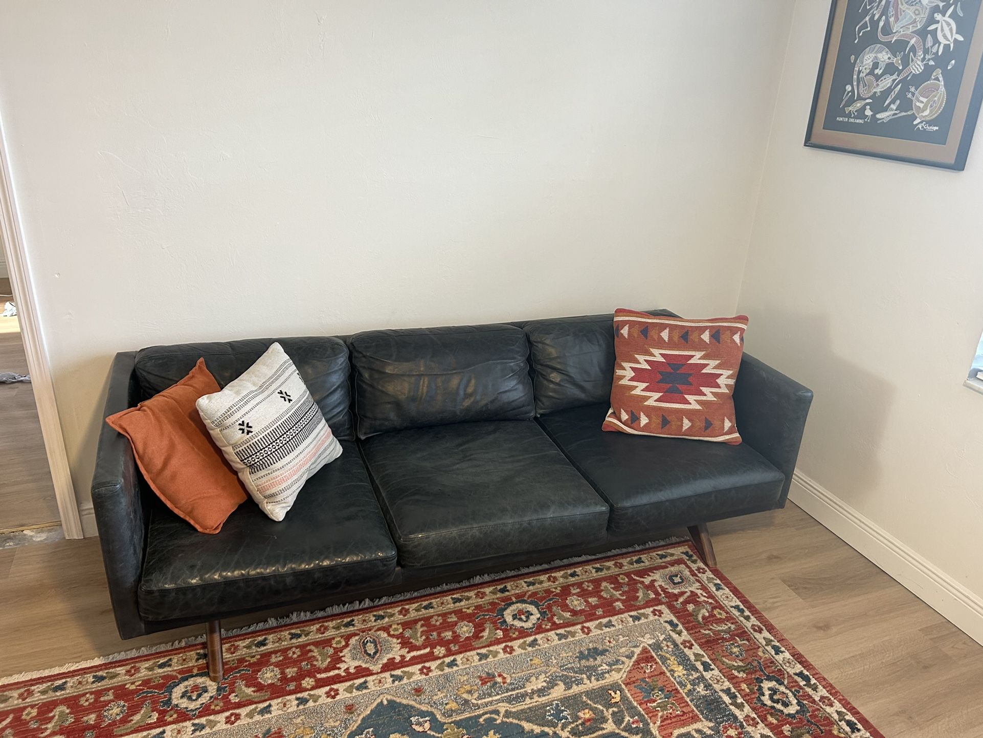 West Elm Leather Couch