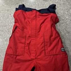 West Marine Nautical Red Offshore Fishing Waterproof Bib Pants Adjustable Mens Sz L