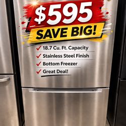 🔥 $595 NEW Stainless Steel Refrigerator (Costco Return) – SAVE BIG!