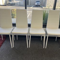 Modern Faux Leather with Metal Legs Chair - Set Of 4