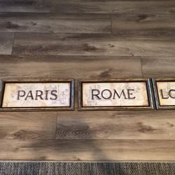 Paris Rome London Vienna Custom Framed 