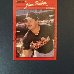Jim Traber 1990 Donruss Baseball Card