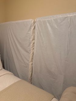 Full size bed frame with mattress and box spring