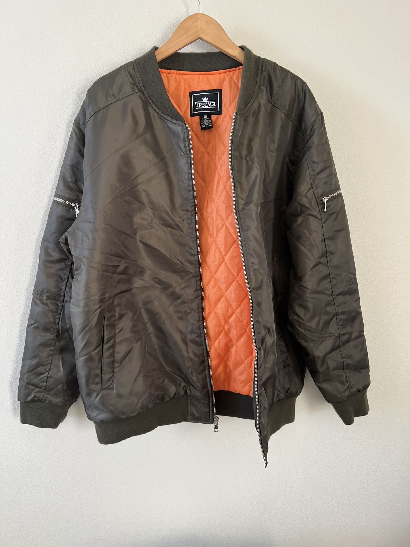 Bomber Jacket For Men Olive Green, Size XL