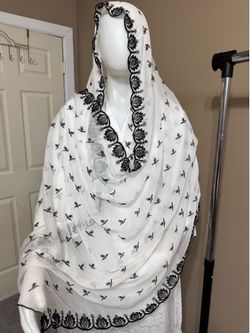 Chiffon embroidered duppata